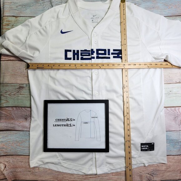 Nike Dri-Fit Men’s Size XXL White Korea Soccer Team Baseball Jersey As Is - Picture 10 of 10
